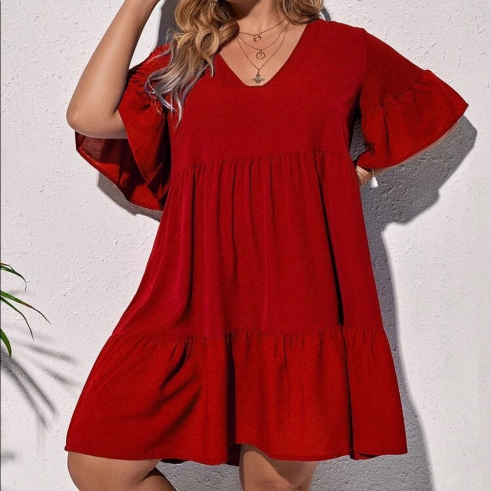 Boho ruffle hem smock dress - Picture 7 of 16